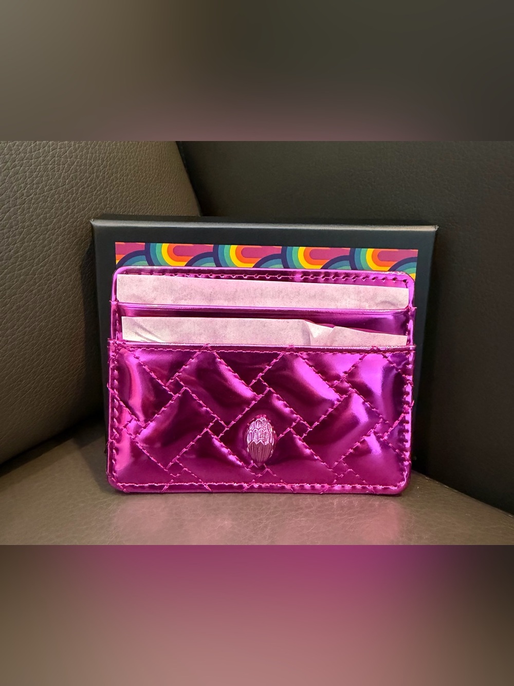 Kurt Geiger Metallic Fuchsia Card Holder